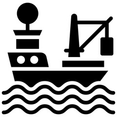 Vessel Safety Survey Glyph Icon