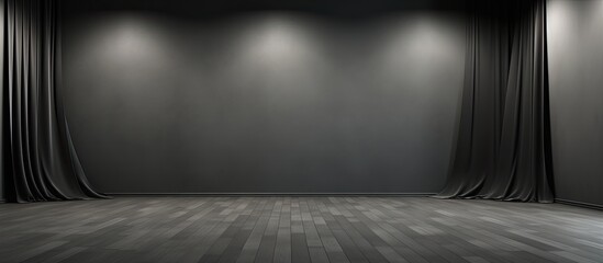 Abstract studio background with a dark grey gradient spotlight - obrazy, fototapety, plakaty