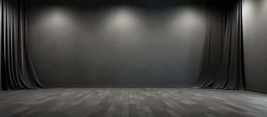 Fotobehang Abstract studio background with a dark grey gradient spotlight © 2rogan