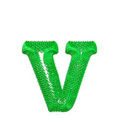 Symbol made of green dollar signs. letter v