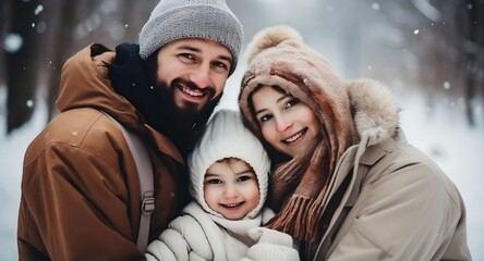 family spends time together in the winter
