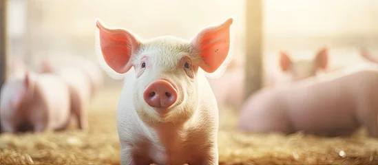 Foto op Aluminium Close up of a dirty snout on a cute breeding pig at an indoor animal farm © 2rogan