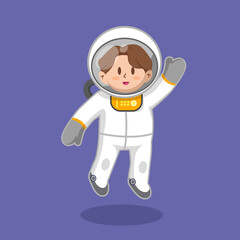 boy in the space with space suit