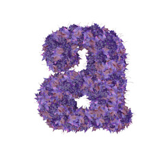 Symbol from autumn purple leaves. letter a