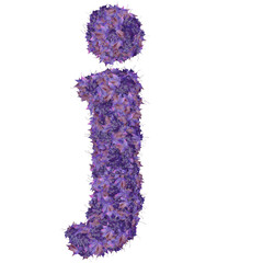 Symbol from autumn purple leaves. letter j