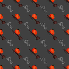 Halloween pumpkin seamless pattern background