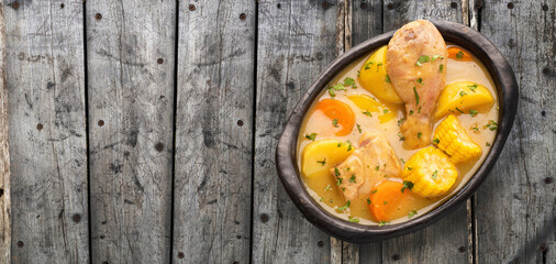 Traditional colombian chicken sancocho - Gastronomy of Colombia