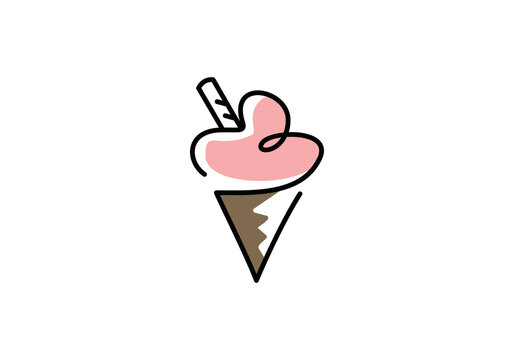 simple modern ice cream logo design vector illustration