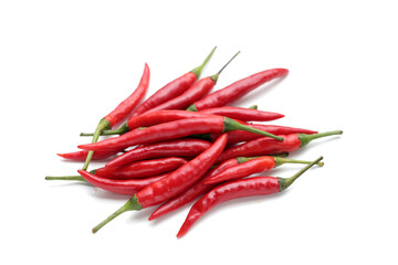 Red chili peppers on white background