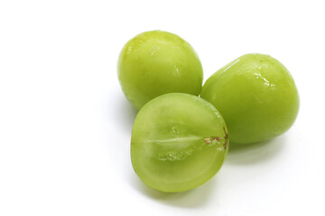 Shine muscat grape on white background.