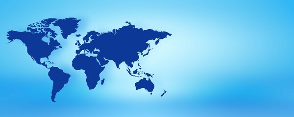 vector world map with blue background