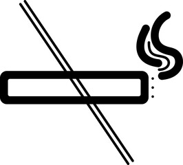 No smoking sign, vector black line icon