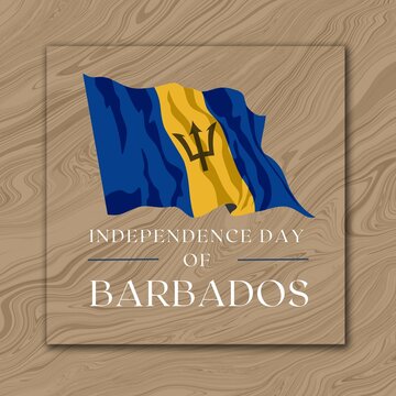 Premium Vector | Vector illustration of happy barbados independence day patriotic banner