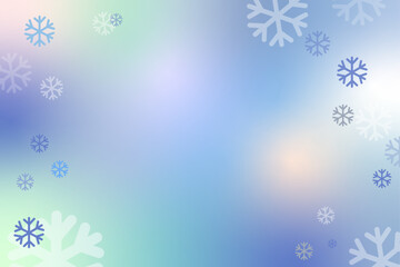 Fototapeta na wymiar Winter cozy christmas background with snowflakes. Trendy soft fluid gradients with snow. Simple background for promotion, advertising, brochures, flyers, banners, headers