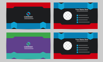 Business card design for company and business etc.Business card design with two colour variation.