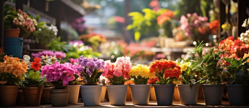 Colorful flowers on display at an urban flower market to brighten any space