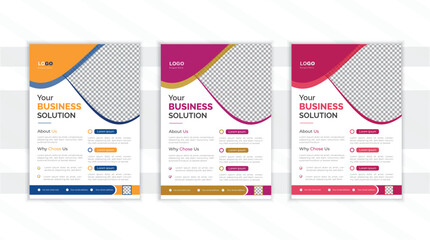 Corporate modern business flyer concept for design vector whit 3colors