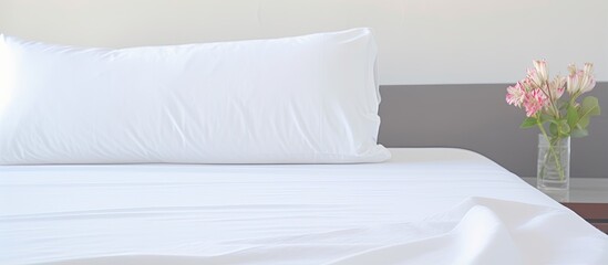 White towel on white bed sheet in bedroom