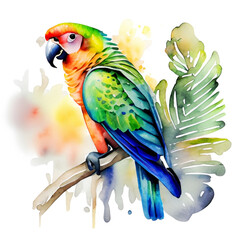 Kolorowa papuga ilustracja - obrazy, fototapety, plakaty