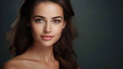 Fototapeta premium smooth and healthy skin Latin American woman face for cosmetics skincare advertisement commercial. 