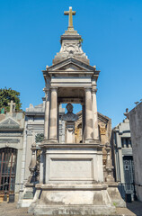 BUENOS AIRES, October 01, 2023 - La Recoleta Cemetery, located in the Recoleta neighborhood of Buenos Aires, Argentina. Contains the tombs of notable people, including Eva Peron