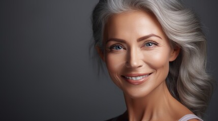 Naklejka premium smooth and healthy skin woman face for cosmetics skincare advertisement commercial. 