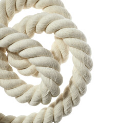 Hemp rope isolated on white. Natural material