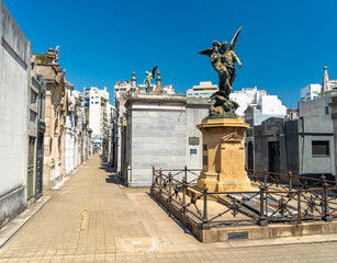 BUENOS AIRES, October 01, 2023 - La Recoleta Cemetery, located in the Recoleta neighborhood of Buenos Aires, Argentina. Contains the tombs of notable people, including Eva Peron - 656802565