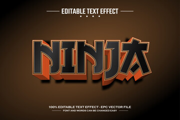 Ninja 3D editable text effect template © nicemorning