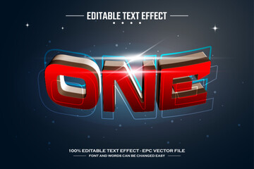 One 3D editable text effect template