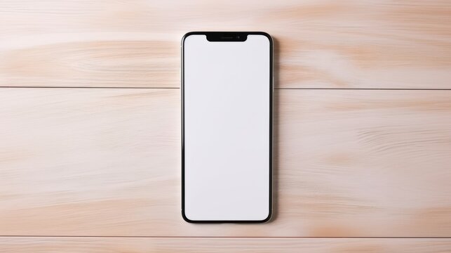A blank white cell phone mock up ready for your image or text. Generative AI. 