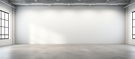 Plain empty photo studio with a clean white cyclorama and natural sunlight and shadows from a large window