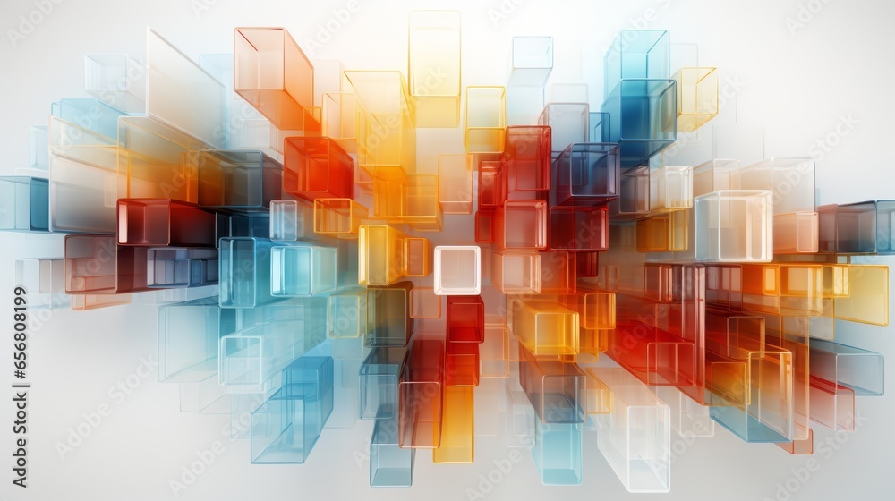 Wall mural an abstract geometric background with 3d cubes. generative ai.
