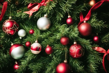 Obraz na płótnie Canvas Festive Christmas Tree Background