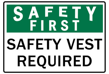 Safety vest sign and labels