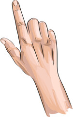 Sketch of hand pointing finger gesture, Forefinger