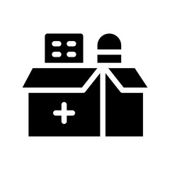 medicine glyph icon illustration vector graphic. Simple element illustration vector graphic, suitable for app, websites, and presentations isolated on white background