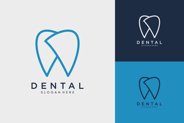 Dental logo design template vector illustration with creative idea