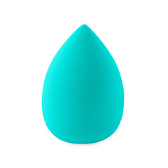 One egg-shaped makeup sponge isolated on white