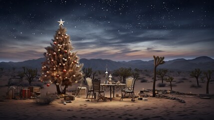 Christmas in the desert - a Southwestern twist on Santa's Village and a true winter haven - obrazy, fototapety, plakaty