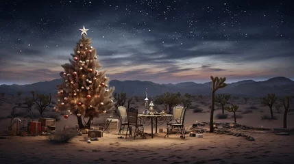 Fototapeten Christmas in the desert - a Southwestern twist on Santa's Village and a true winter haven © Brian