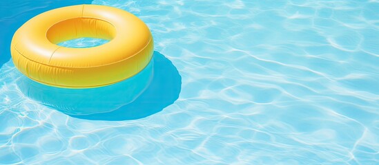 Fototapeta na wymiar Ring floating in a blue swimming pool