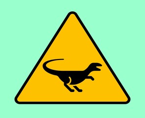 Dinosaur warning sign background vector