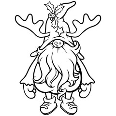 gnome drawing with black lines on a white background
