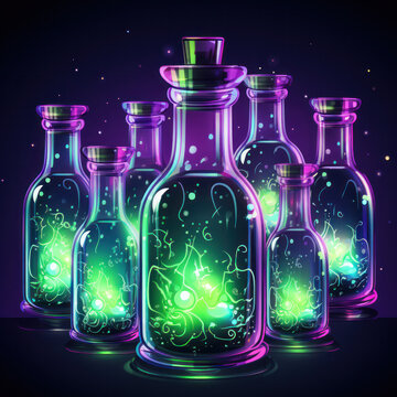Cartoon Halloween, Bottle of Purple poison