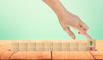 The wooden cubes, blocks form for words Valuation