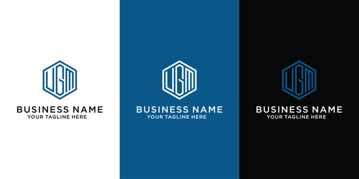 Initial letter ugm monogram logo
