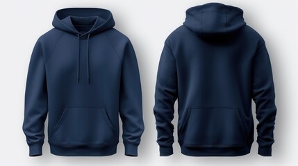 front navy blue hoodie, back navy blue hoodie, set of navy blue hoodie, navy blue hoodie, navy blue hoodie mockup, navy blue hoodie isolated, navy blue hoodie on white background, easy to cut out