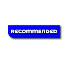 Recommended icon vector label design with thumbs up and star icon in white background