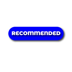 Recommended icon vector label design with thumbs up and star icon in white background